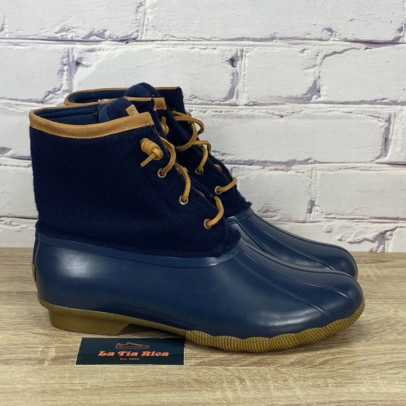 Sperry Shoes - Sperry Saltwater Wool Embossed Navy Duck Boots